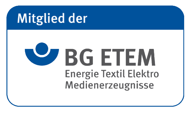 Mitglied der BG ETEM Energie Textil Elektro Medienerzeugnisse.